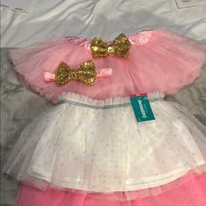 ❤️❤️❤️ Pink Tutu Set with Gold, Garanimals polka dot tutu (NWT) pink tutu